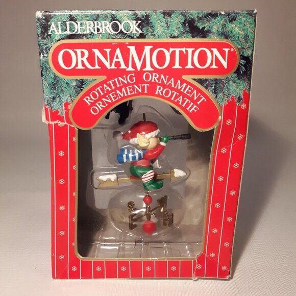 VINTAGE 1989 Vintage NOMA Carillon Alderbrook Ornamotion Ornament Elf Weather - Picture 1 of 5